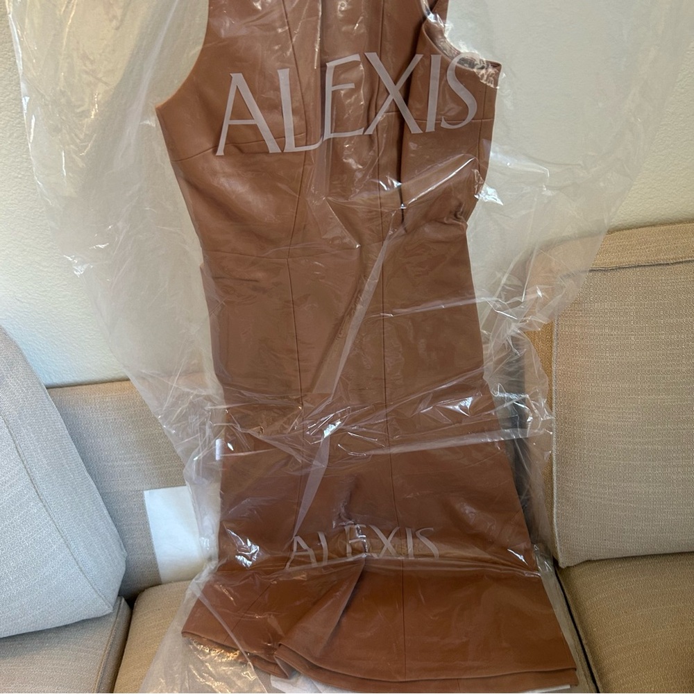 BEST Alexis England Midi Dress - Saddle Tan Beige Cocktail Party Casual Formal - Picture 7 of 8